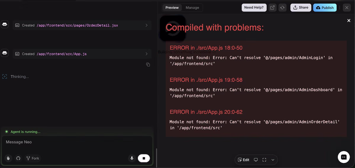 emergent portfolio build module errors