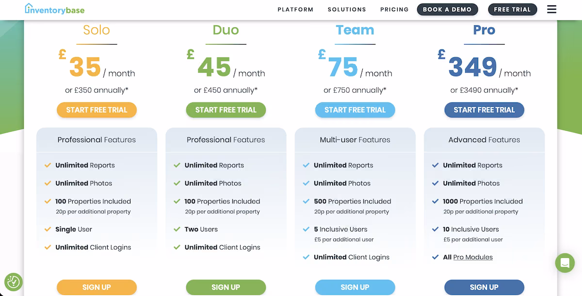 inventorybase pricing tiers