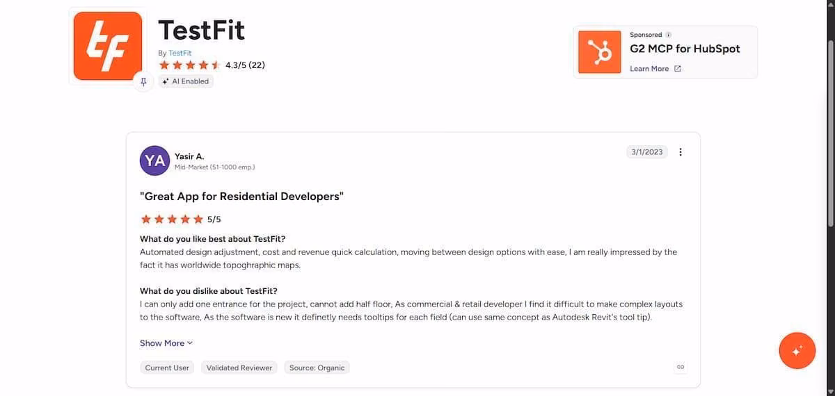 testfit review by yasir