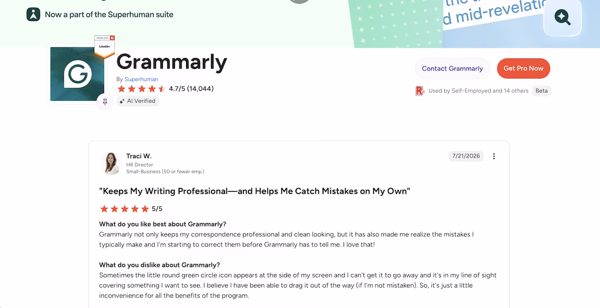 grammarly g2 review