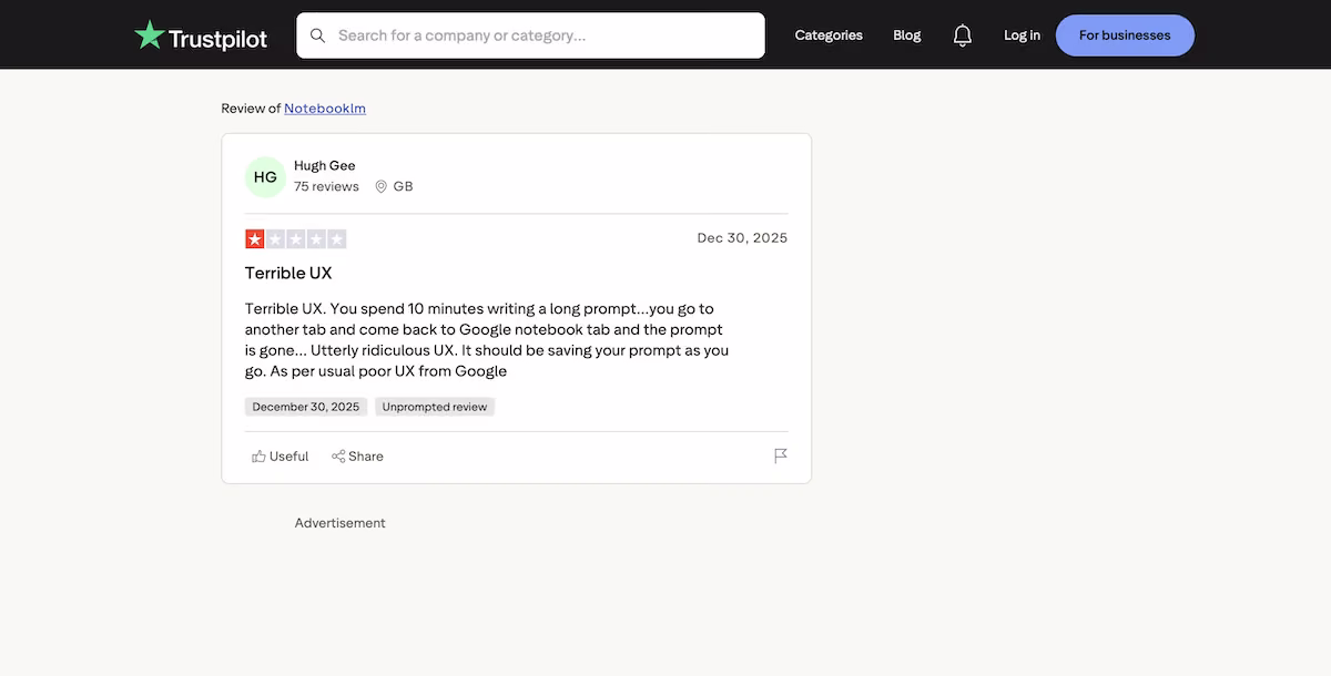 gemini notebook trustpilot review