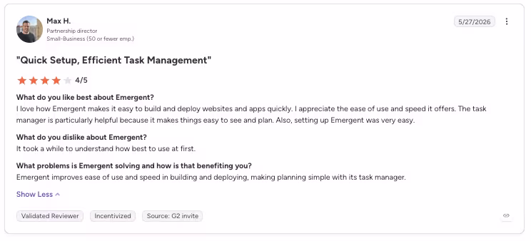 emergent review by max