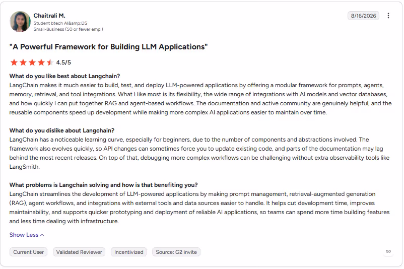 langchainlanggraph review by chaitrali