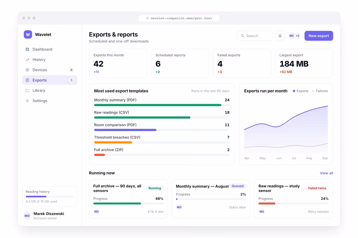 Export and Report