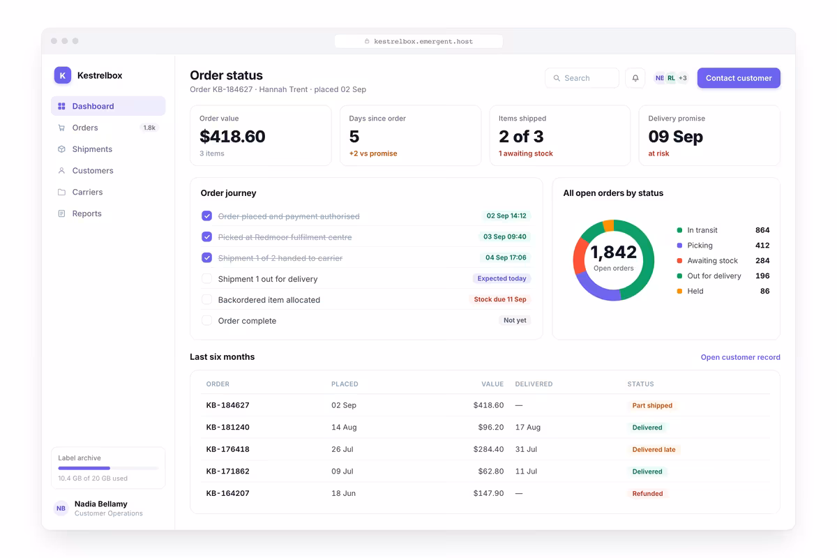 Customer Order Status