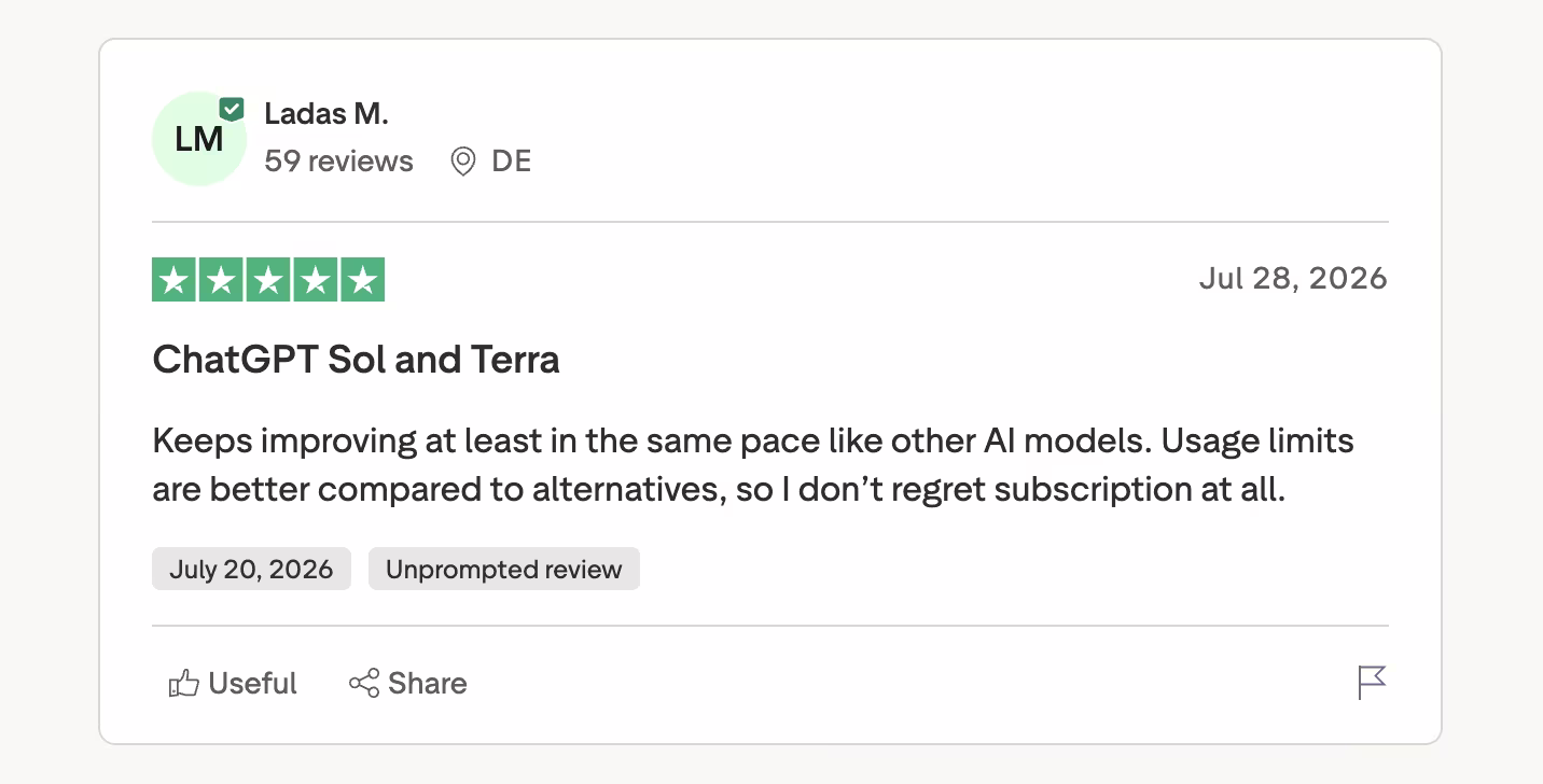 chatgpt trustpilot review