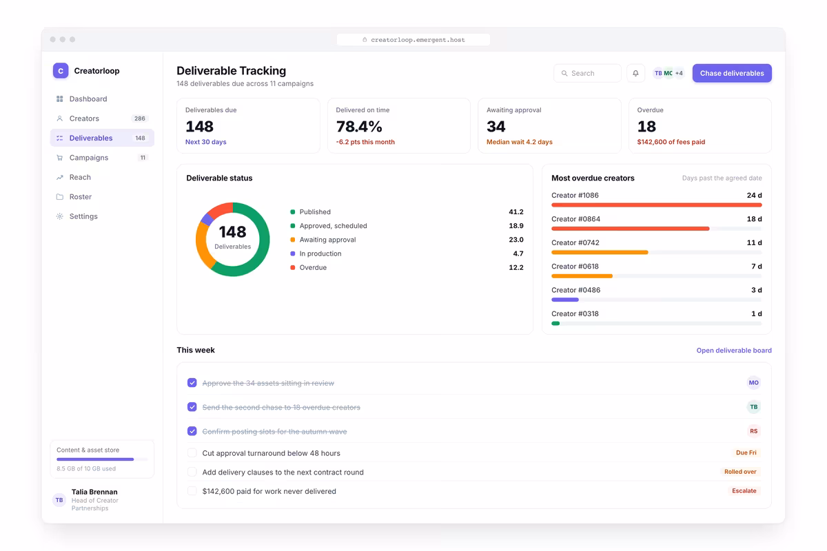 Deliverable Tracking