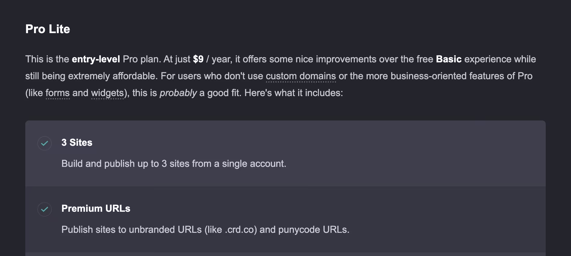 carrd pro lite pricing