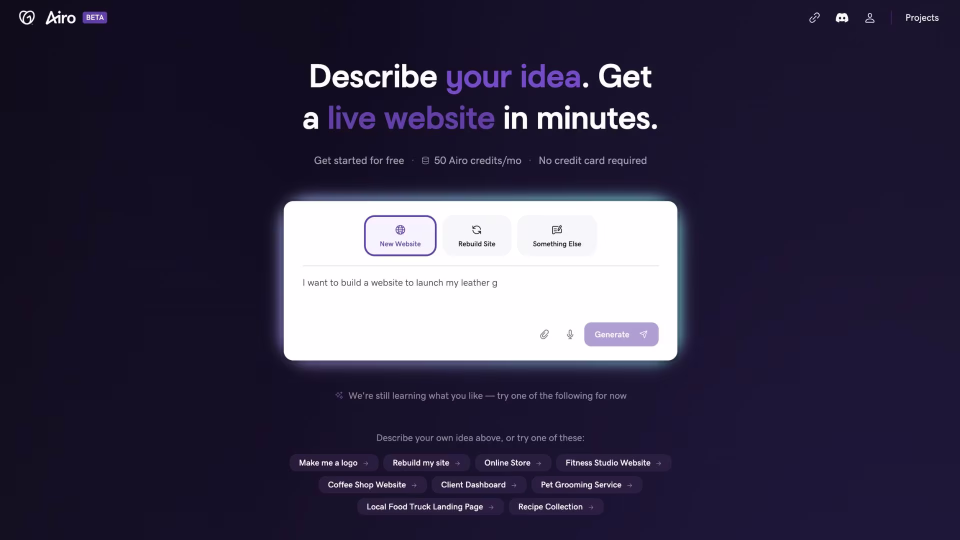 godaddy best free credits for ai site generation