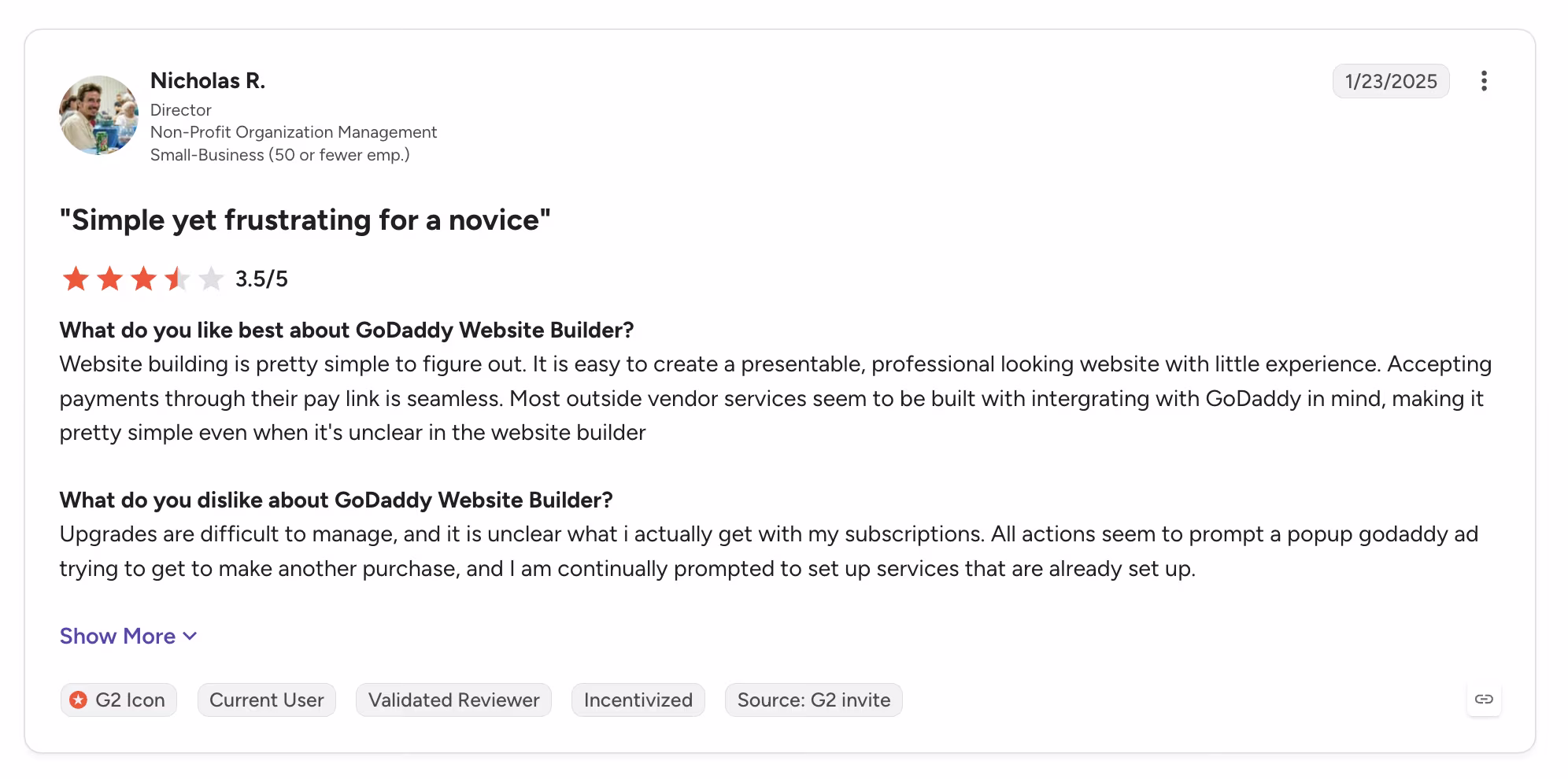 godaddy g2 review