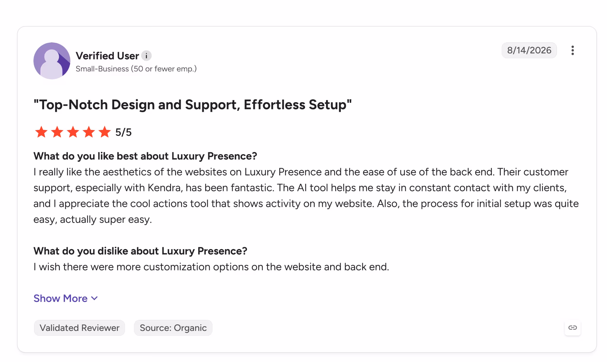 luxury presence g2 review