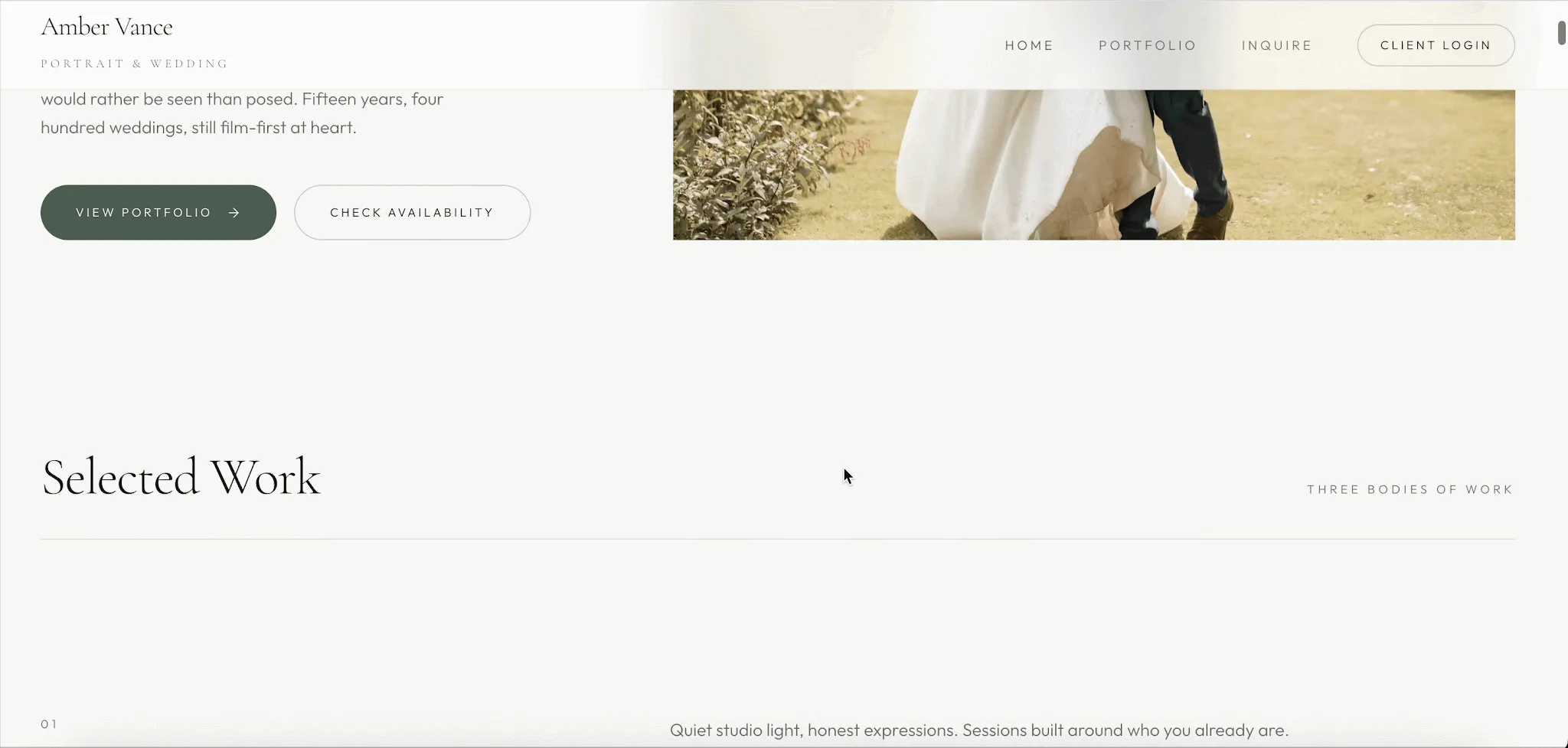 Photography Website Built With Emergent