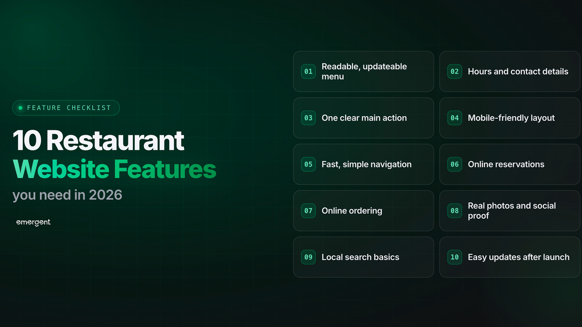 10 Restaurant Website Features You Need in 2026