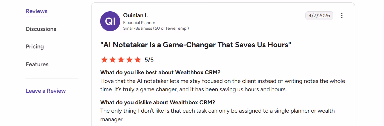wealthbox ai review by quinlan