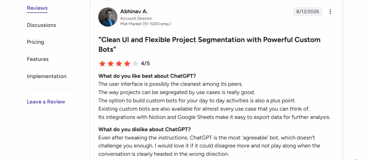 chatgpt review by abhinav