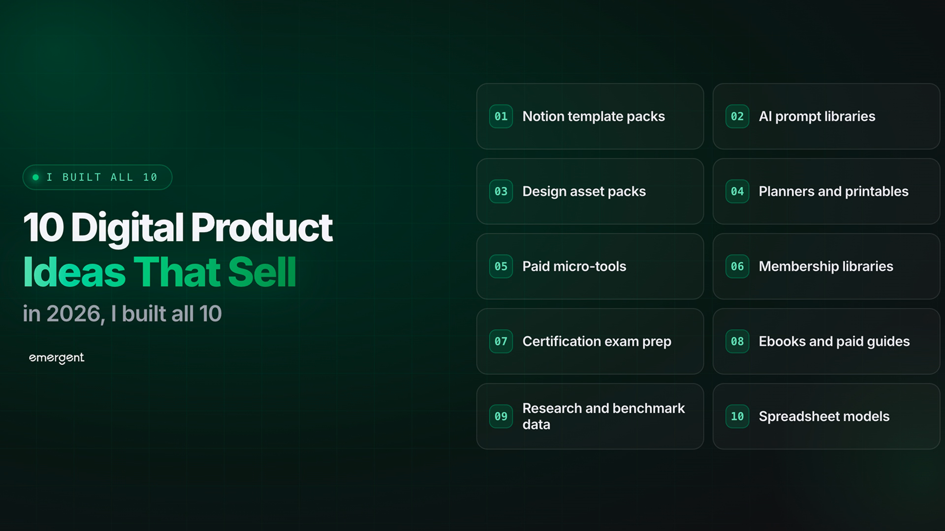 10 Digital Product Ideas That Sell in 2026 (I Built All 10)