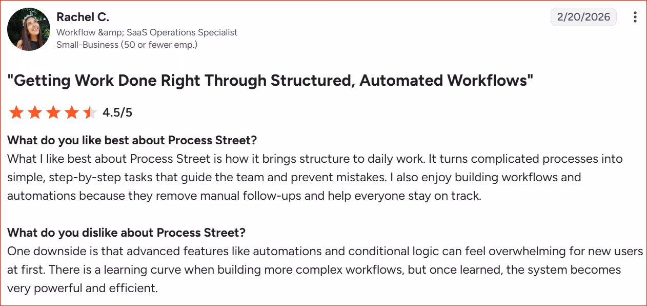 process street review by rachel