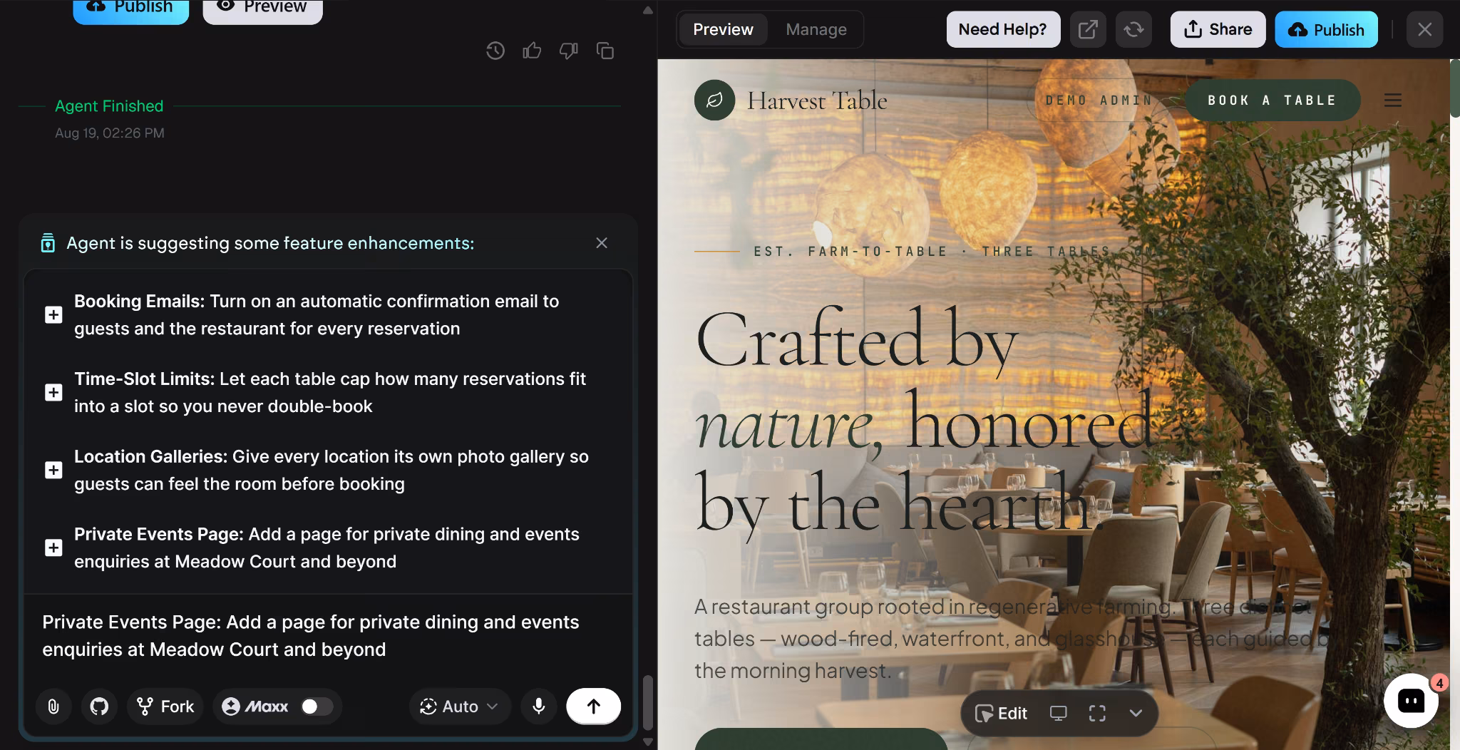 ai builder interface