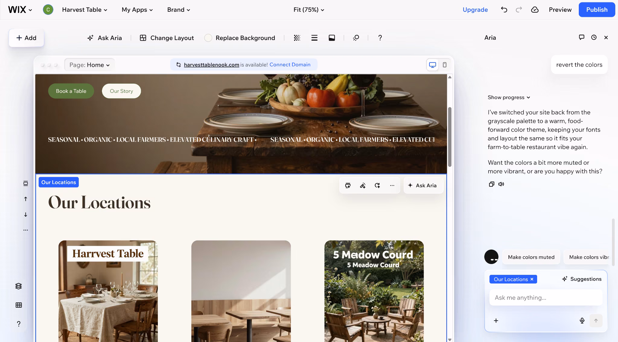 wix harmony editor interface