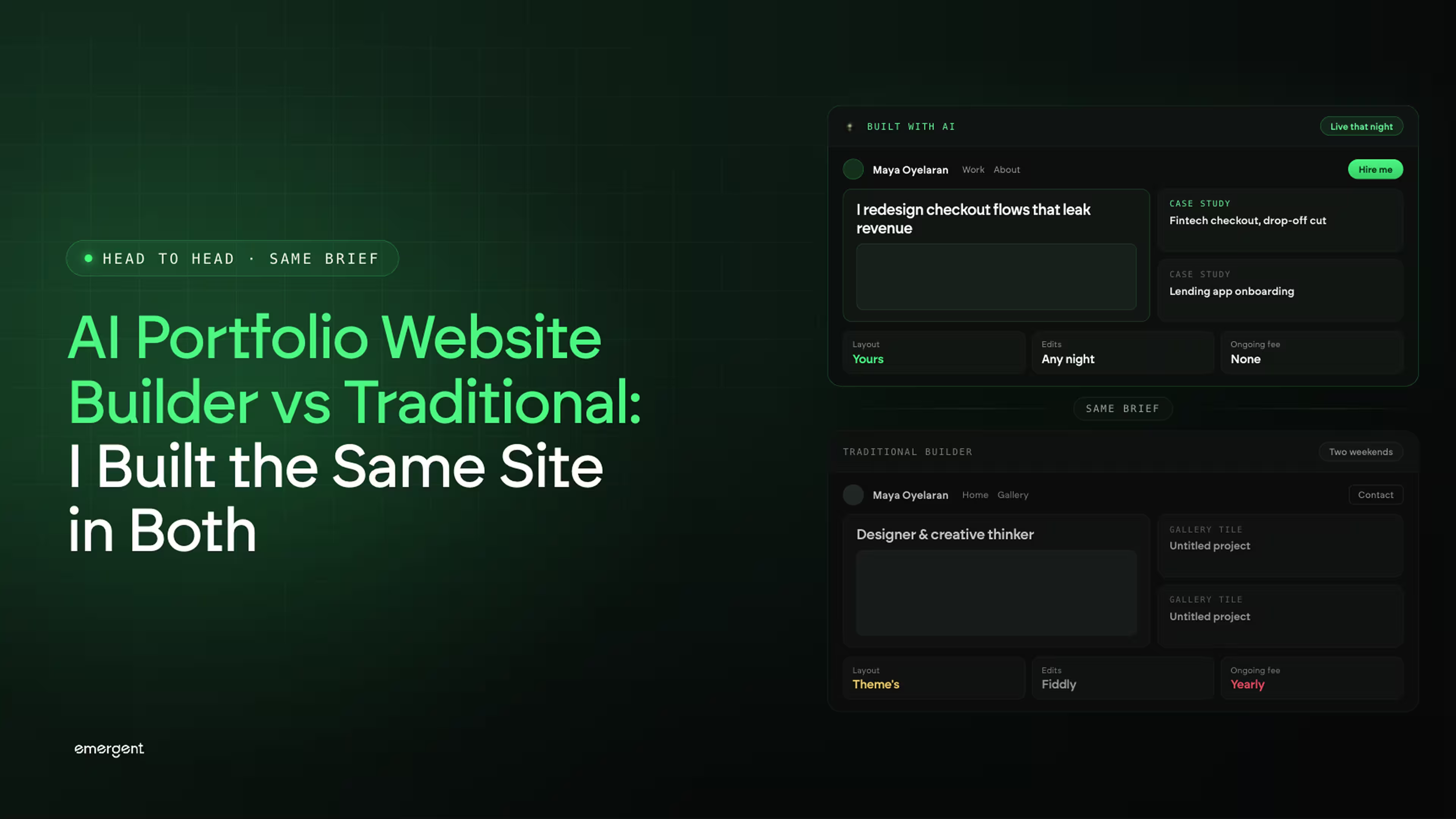 AI Portfolio Website Builder vs Traditional: I Built the Same Site in Both