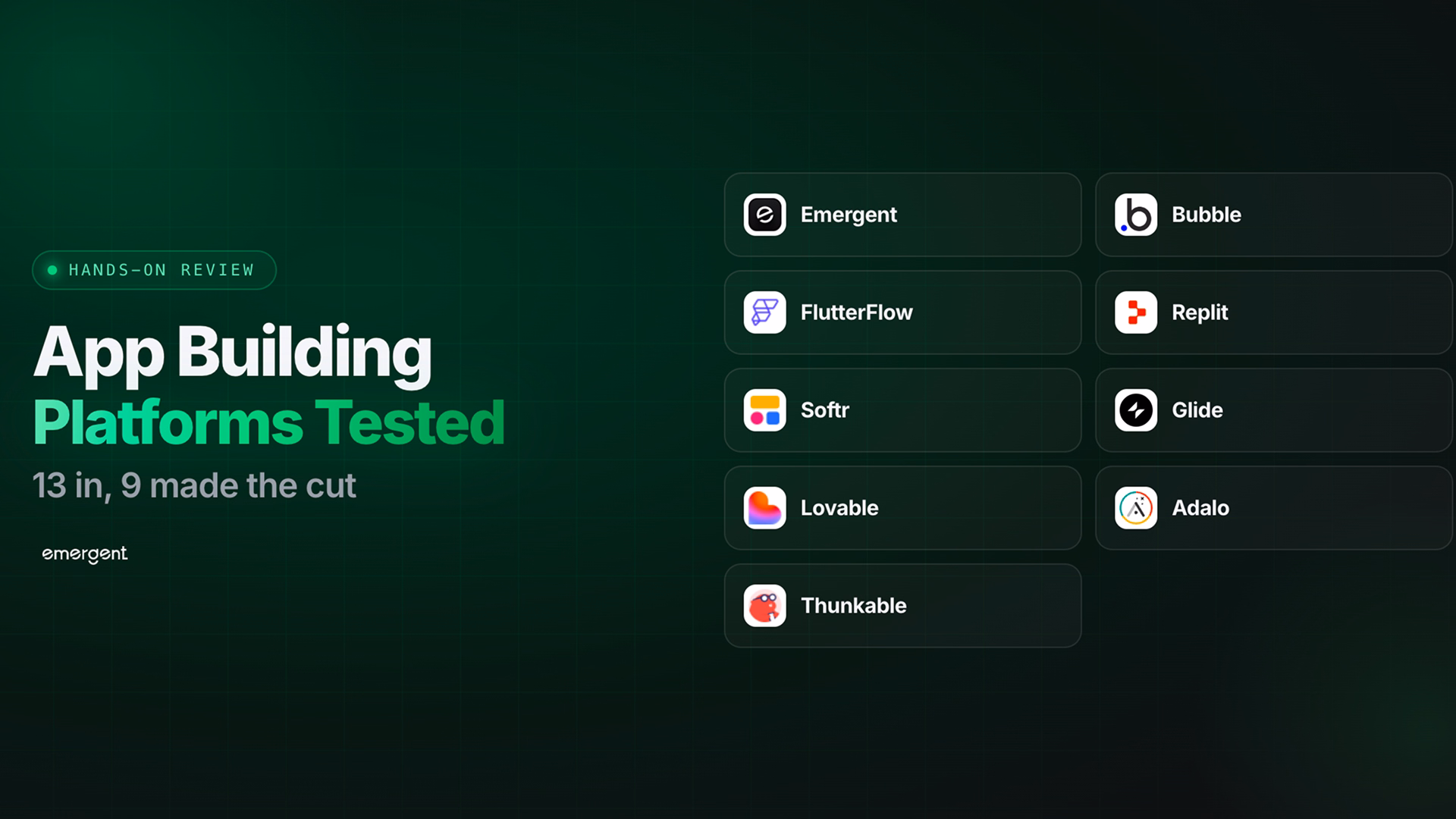 App Building Platforms Tested: 13 In, 9 Made the Cut