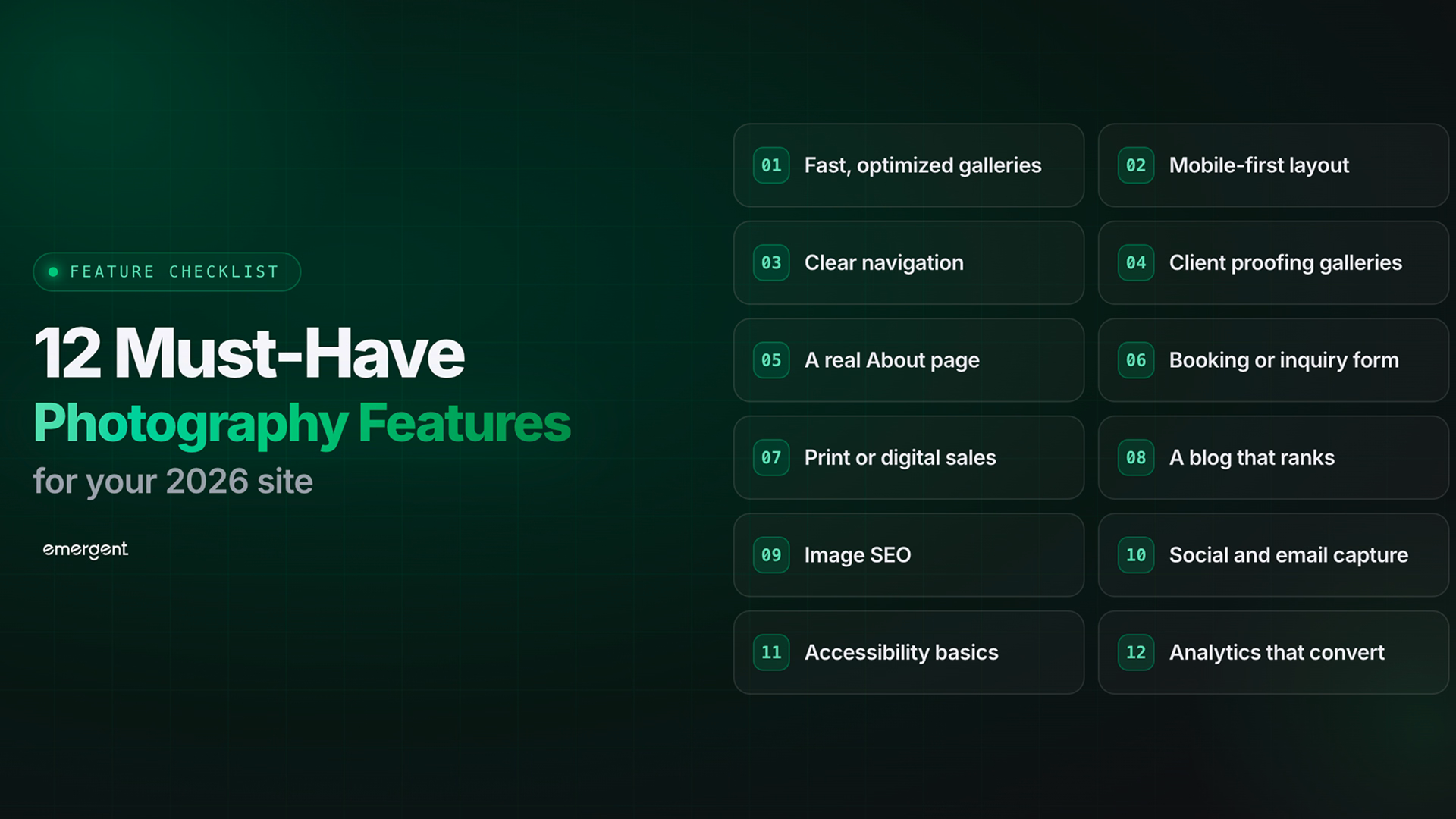 12 Must-Have Photography Website Features (2026)