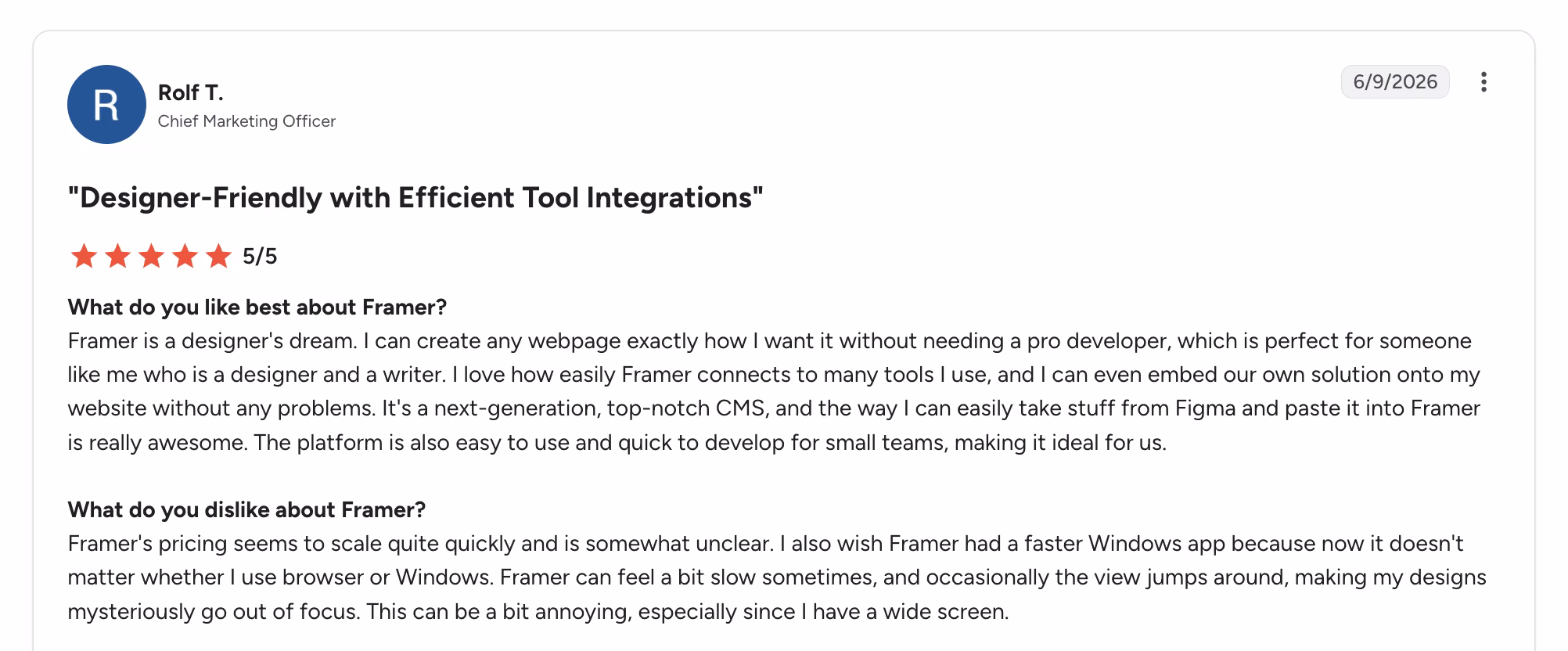 framer g2 review