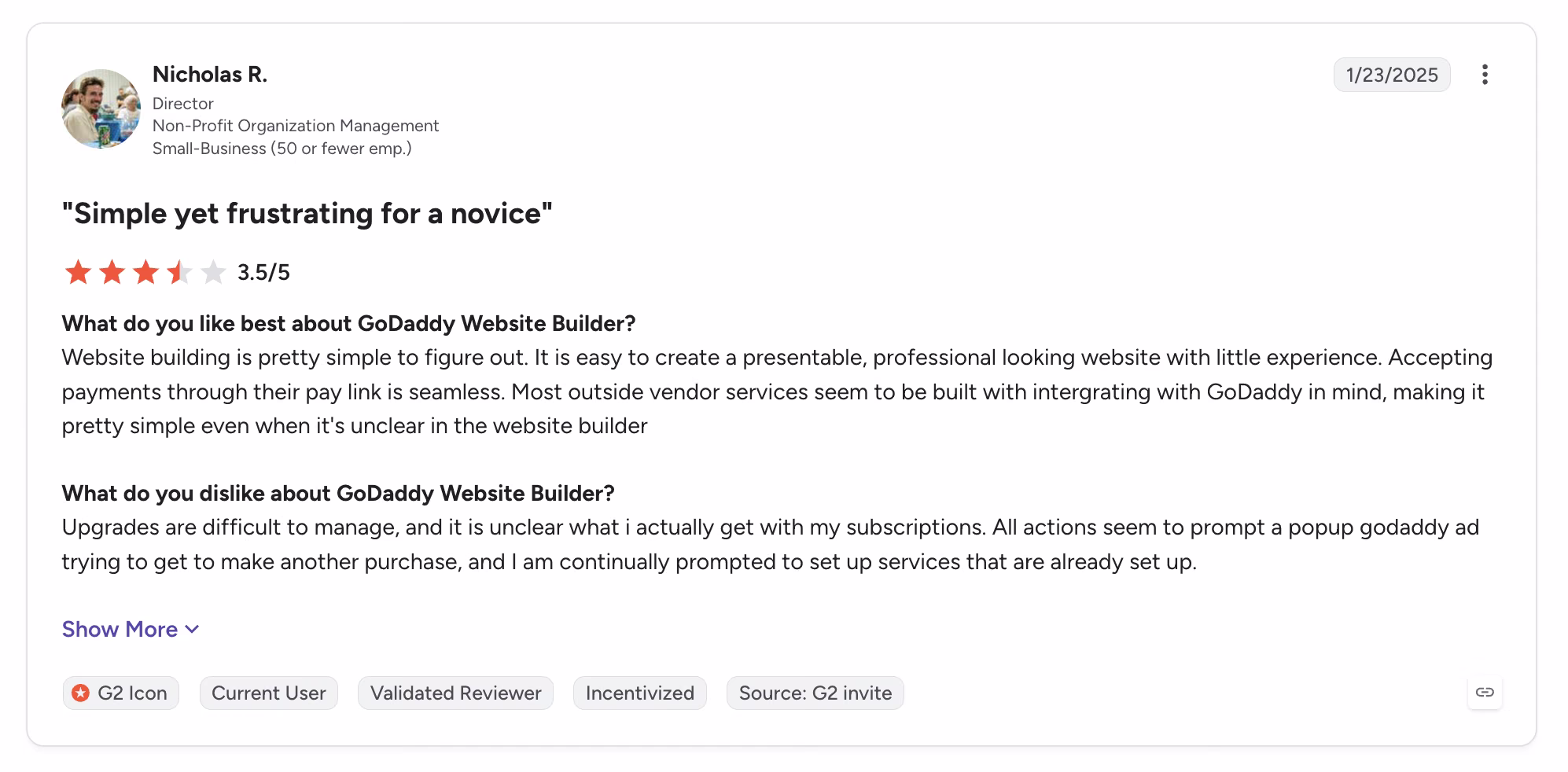 godaddy g2 review