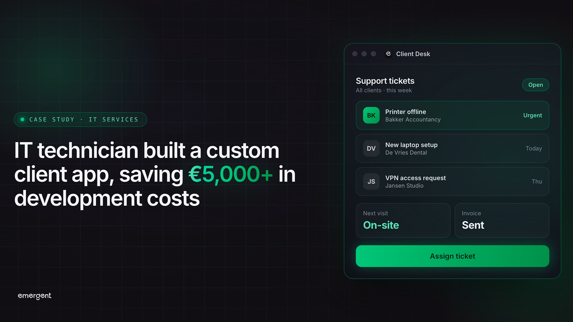 An it technician built a custom client app for his business