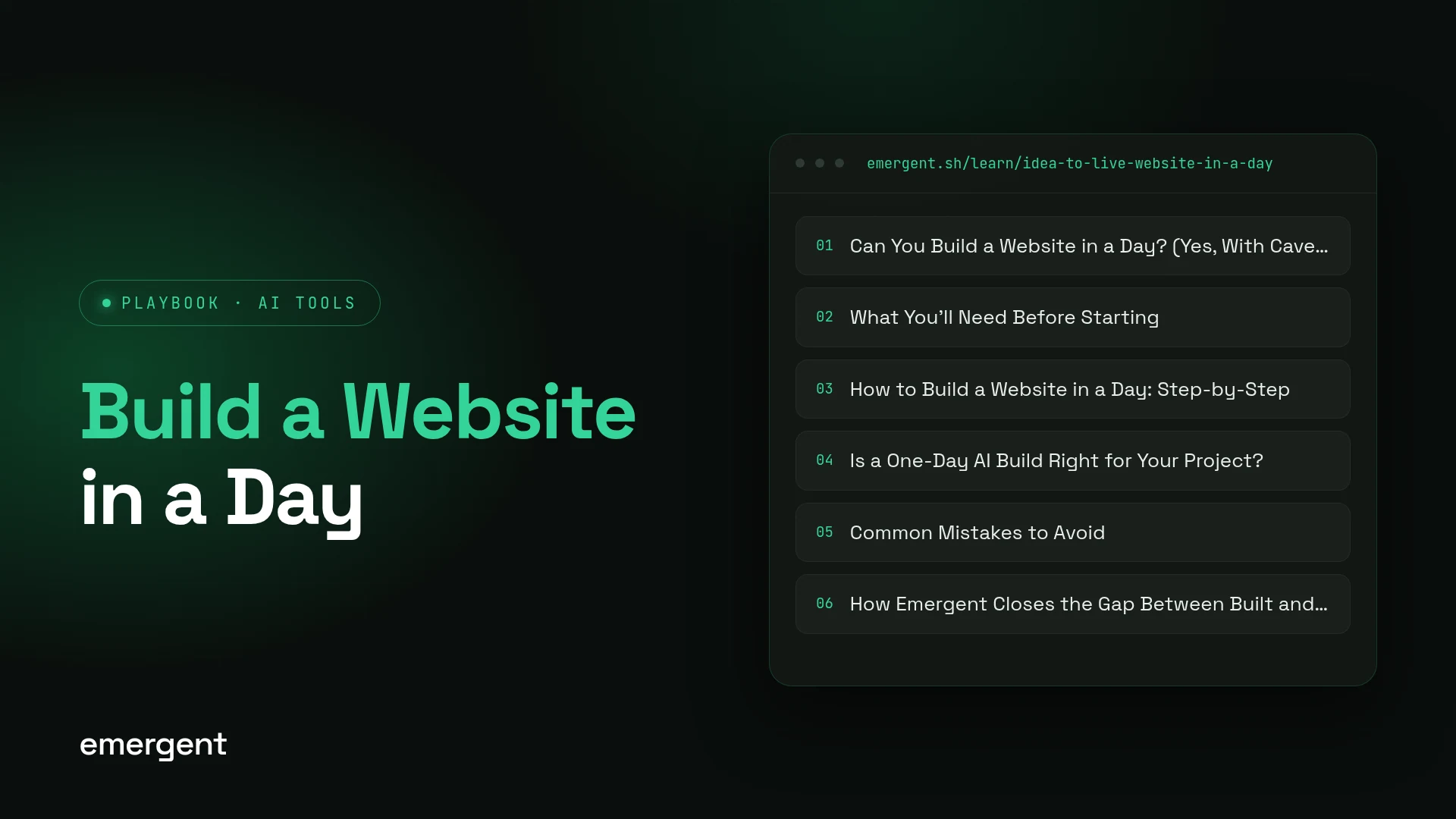Build a Website in a Day: A Tested 6-Step Playbook