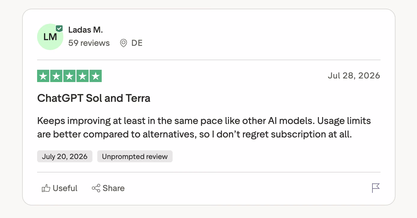 chatgpt trustpilot review