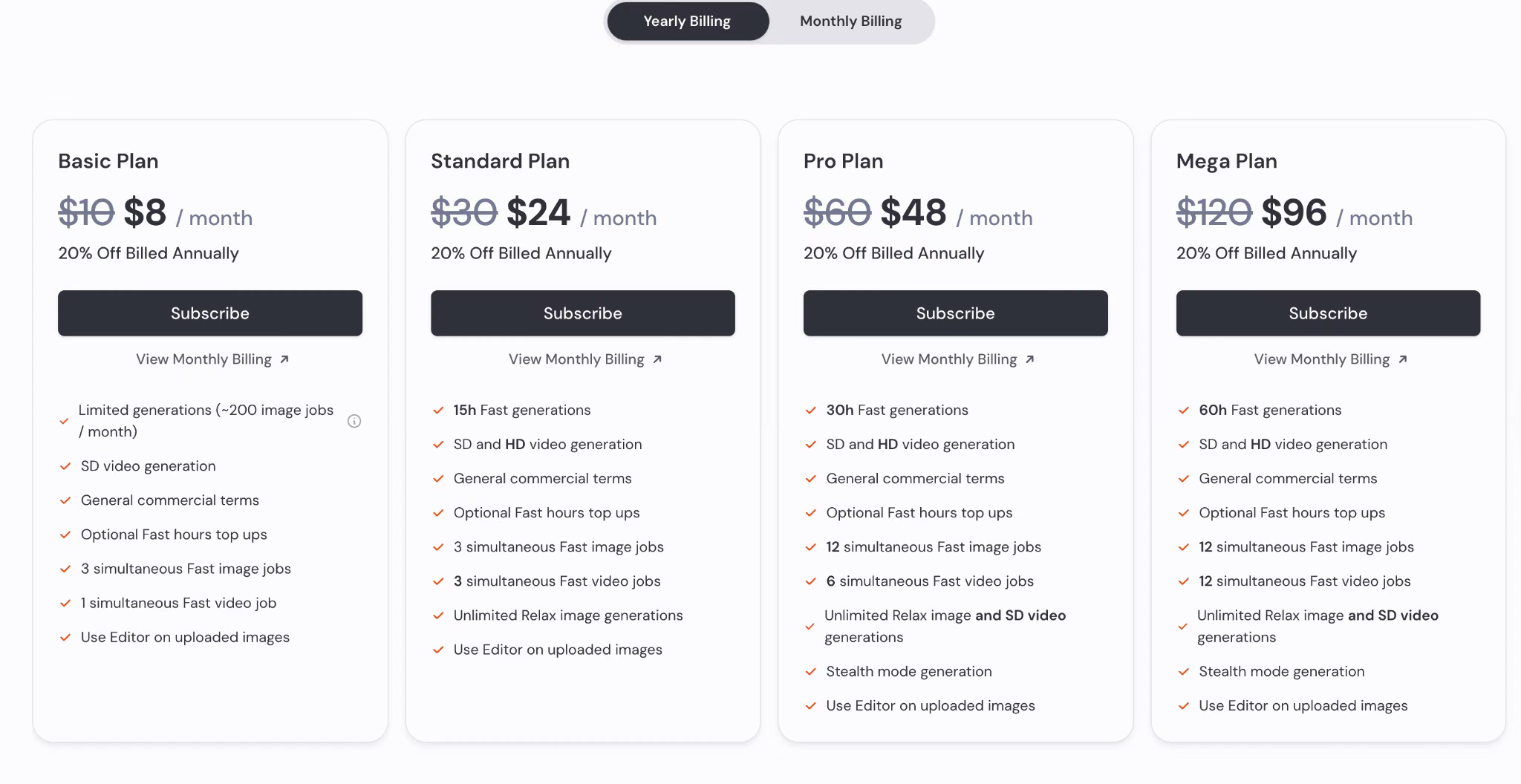 midjourney pricing