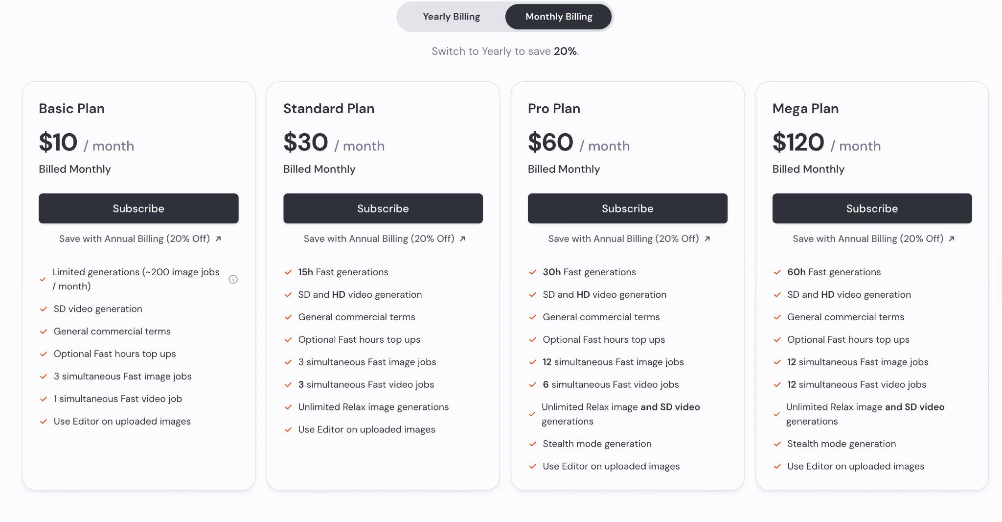 midjourney pricing