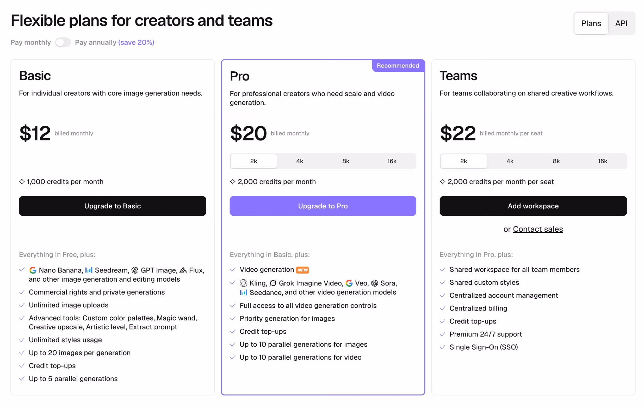 recraft pricing