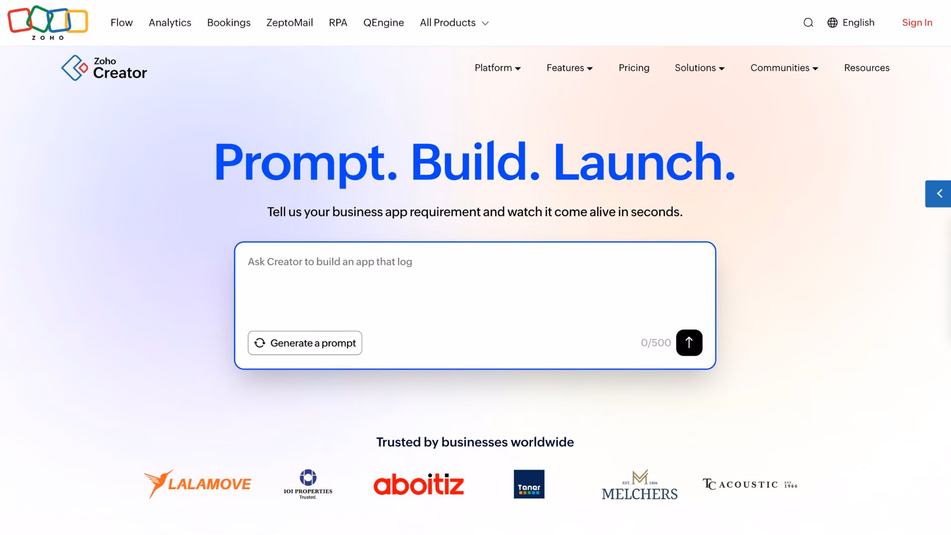 zoho creator best for the closest structural match