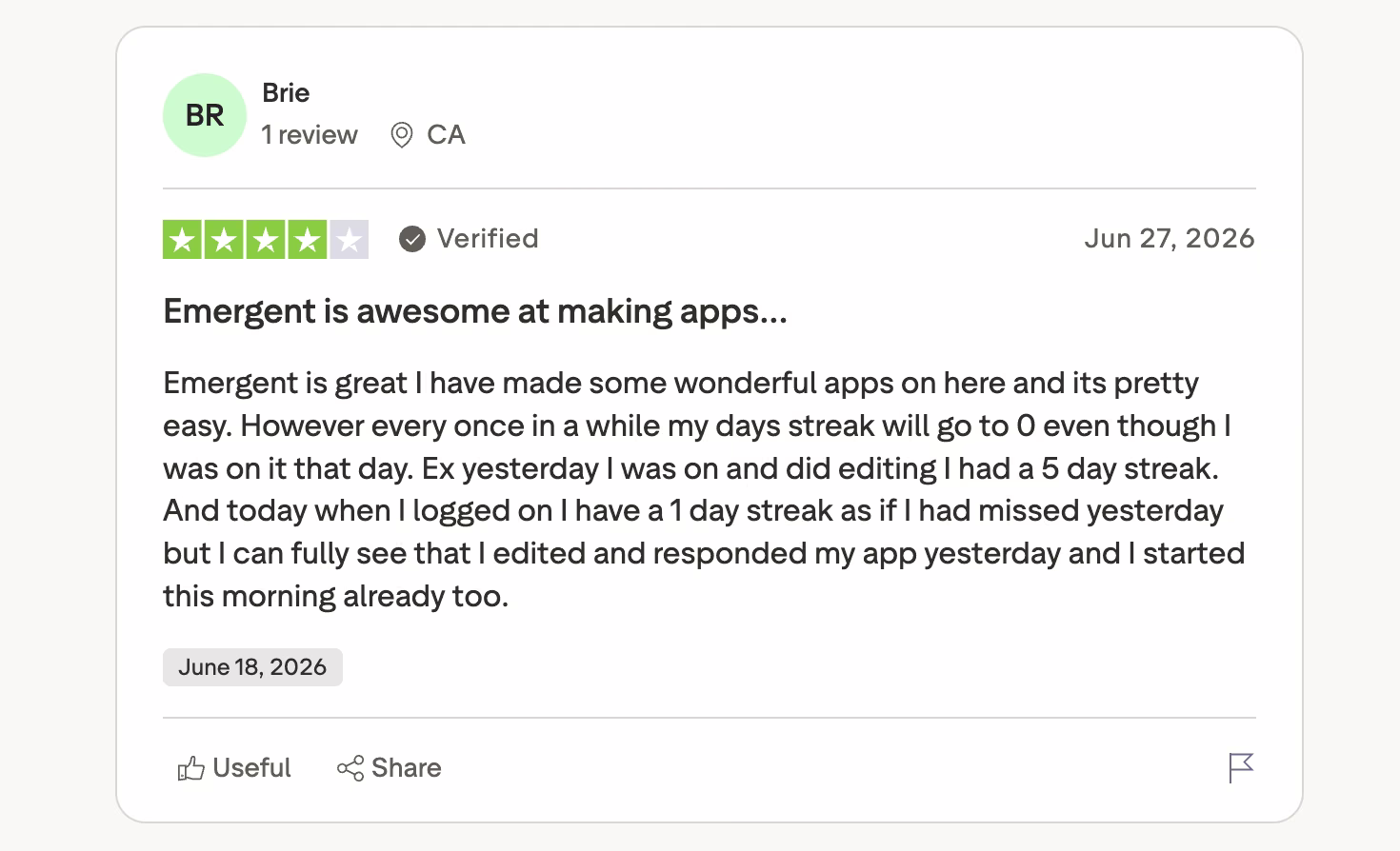 emergent trustpilot review