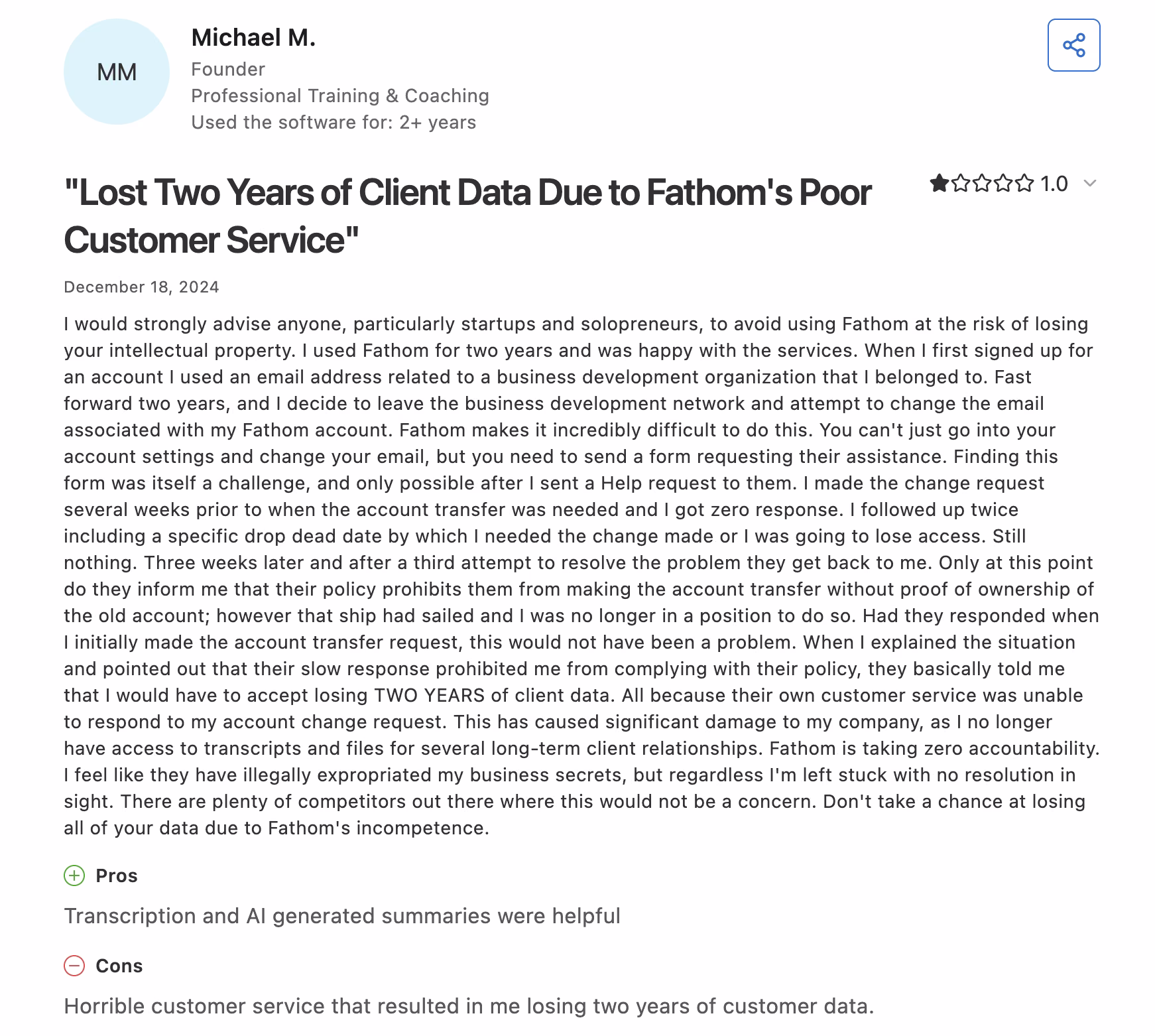 fathom capterra review