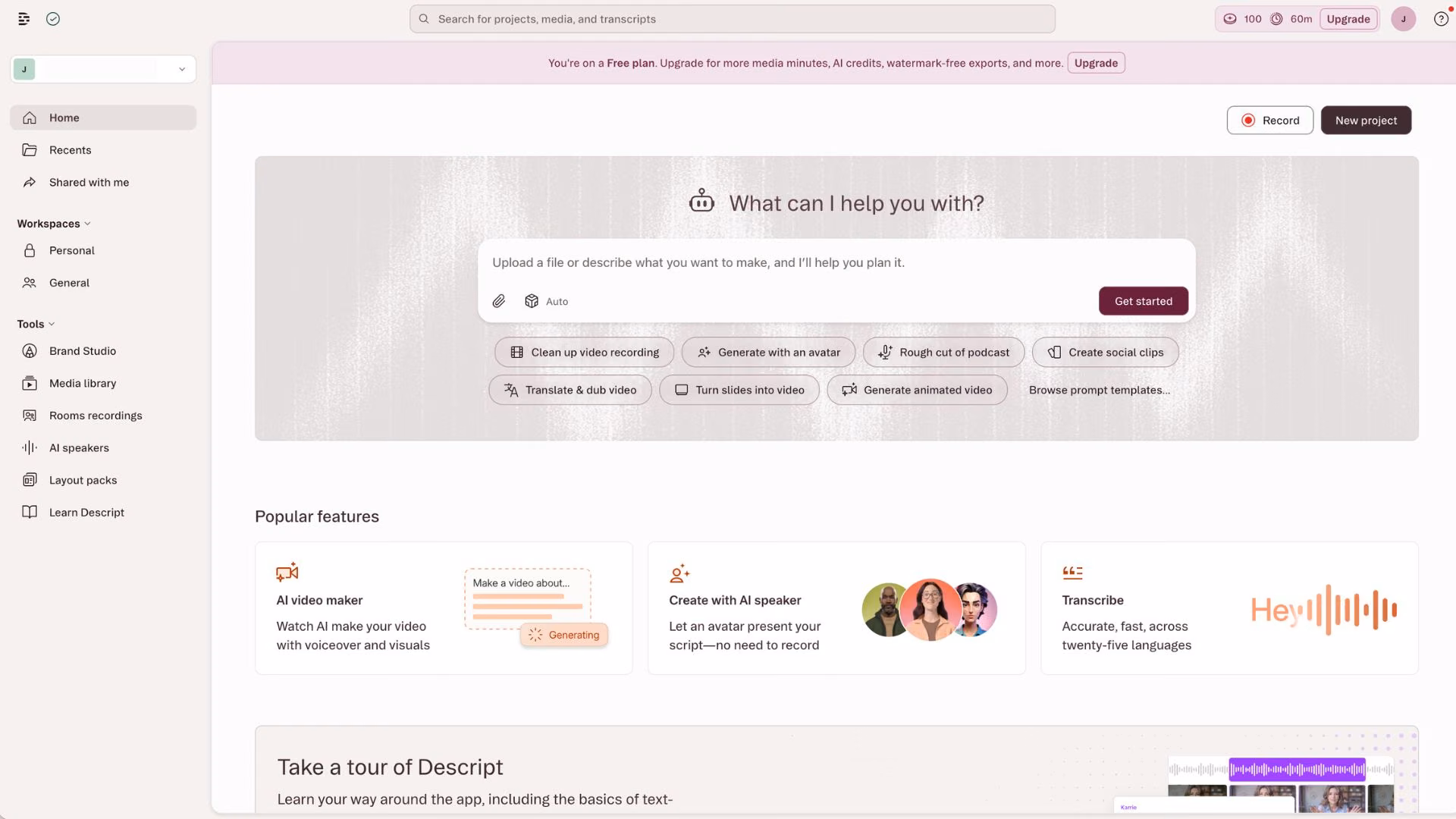 descript best for turning calls into content