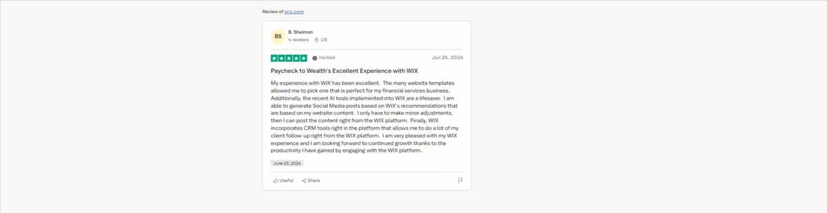 wix trustpilot review