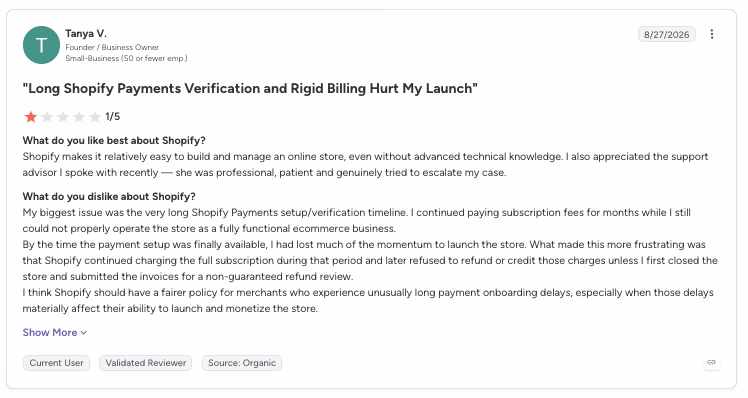 shopify review by tanya