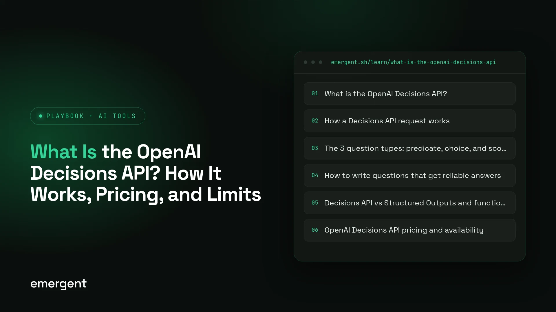 What Is the OpenAI Decisions API? How It Works, Pricing, and Limits
