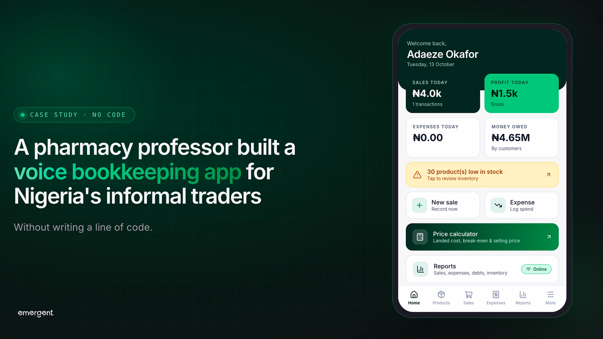 How a Pharmacy Professor Built a Voice Bookkeeping App for Nigeria's Informal Traders Without Writing Code