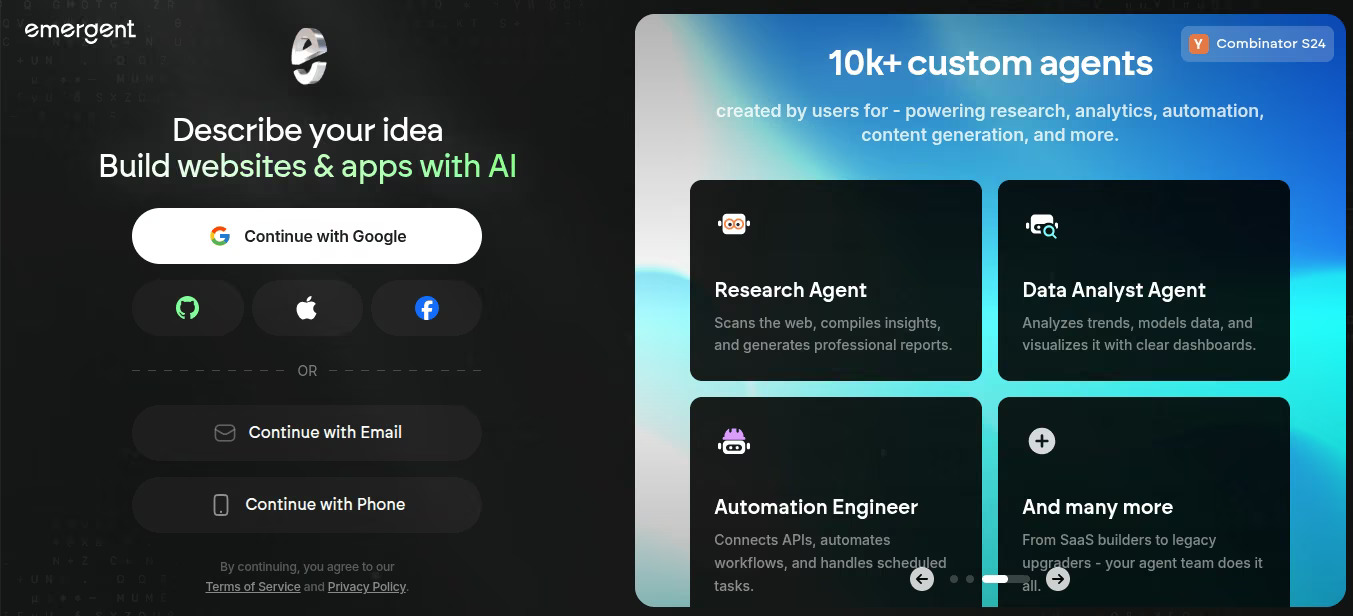 Emergent: Best for Custom Client Dashboards