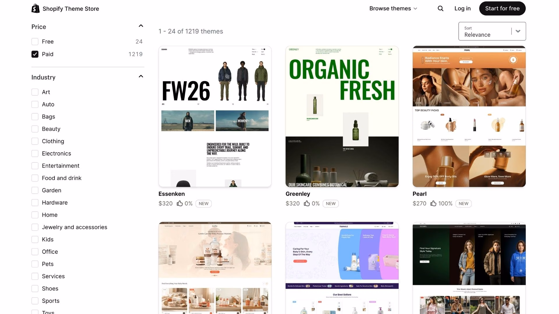 what is an ecommerce website template