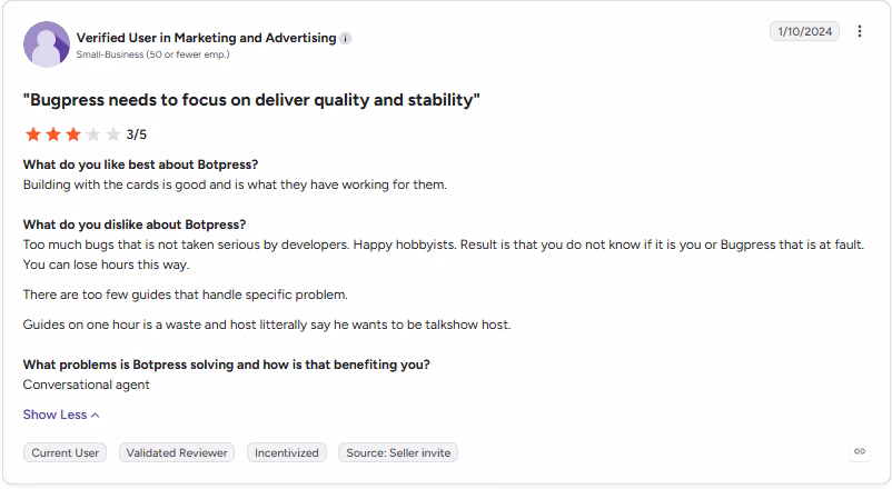 botpress review by anonymous