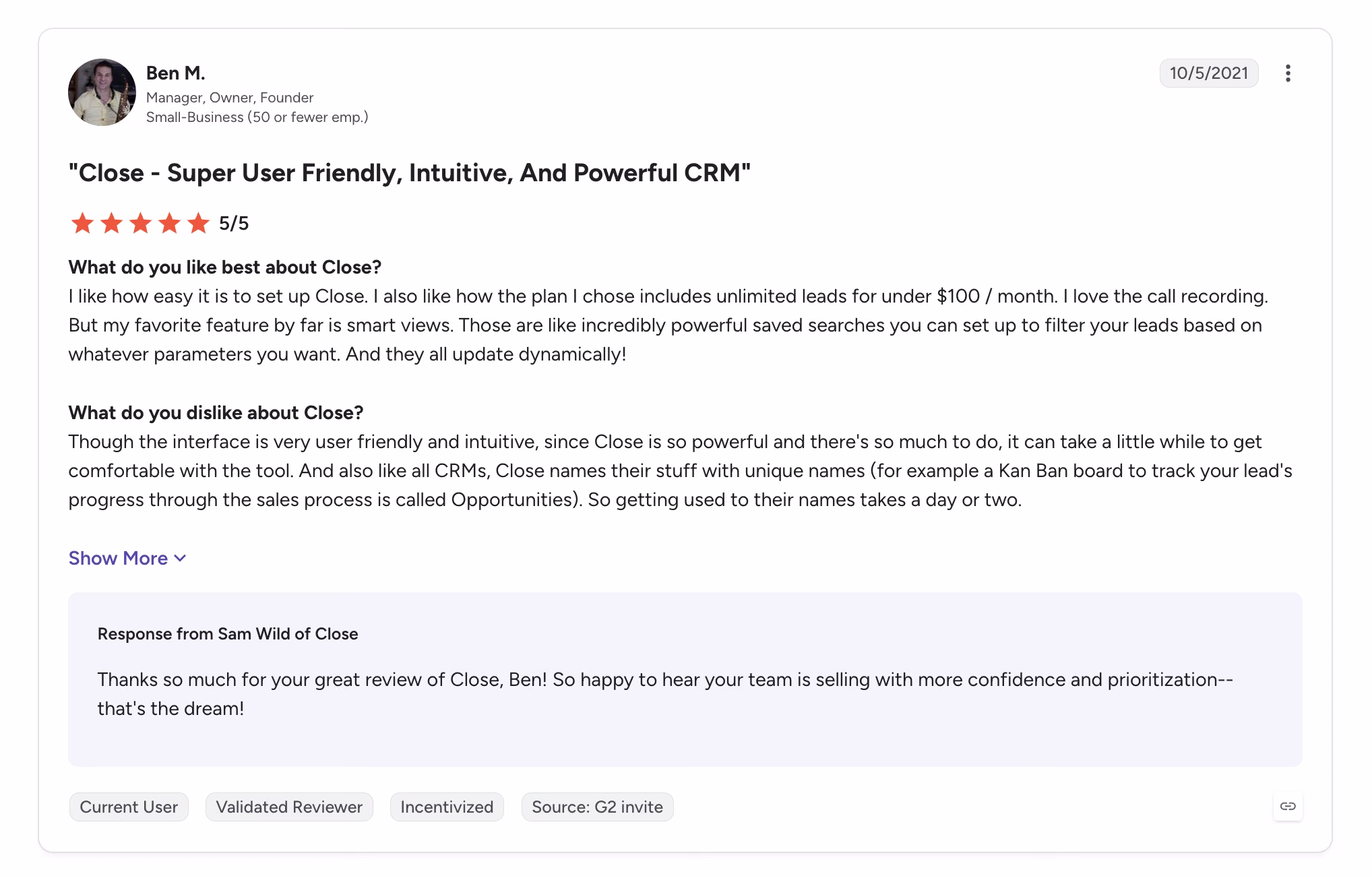 close review