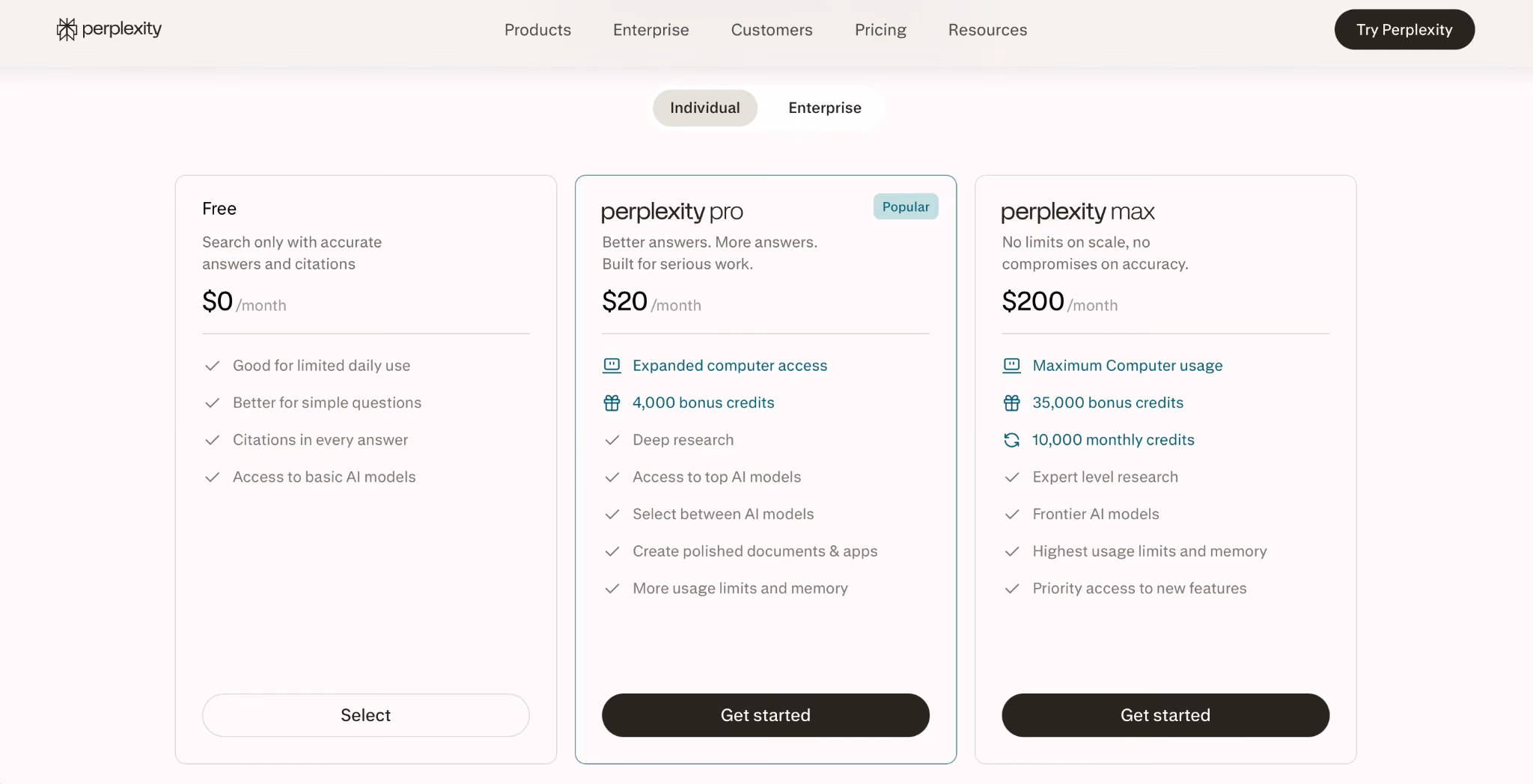 perplexity pricing