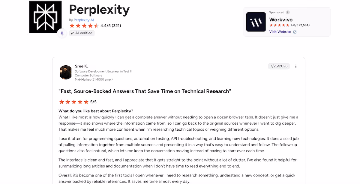 perplexity g2 review