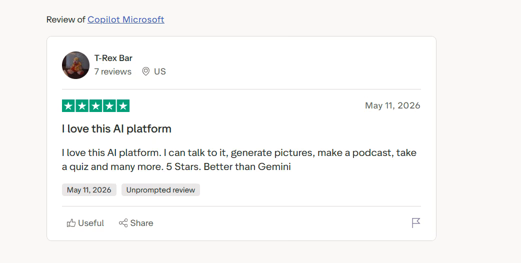 microsoft copilot trustpilot review