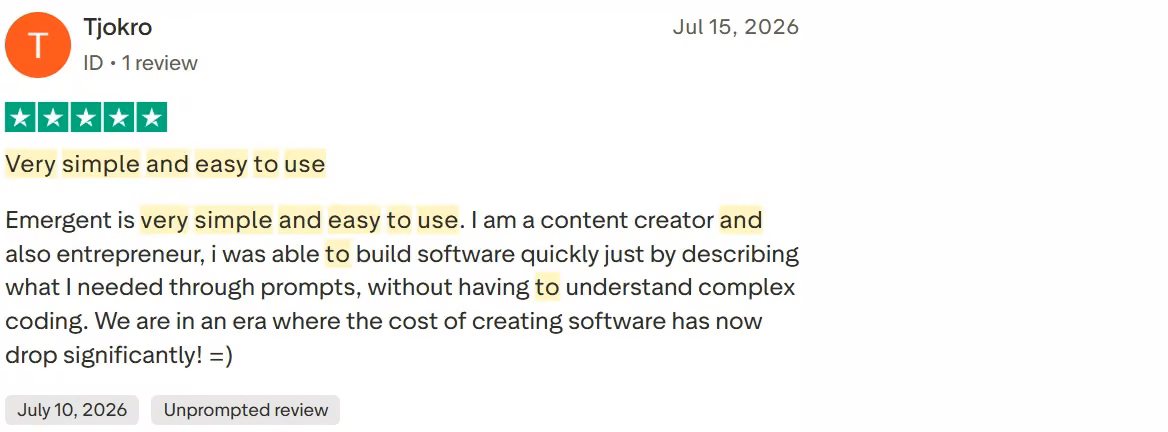 emergent for trustpilot review